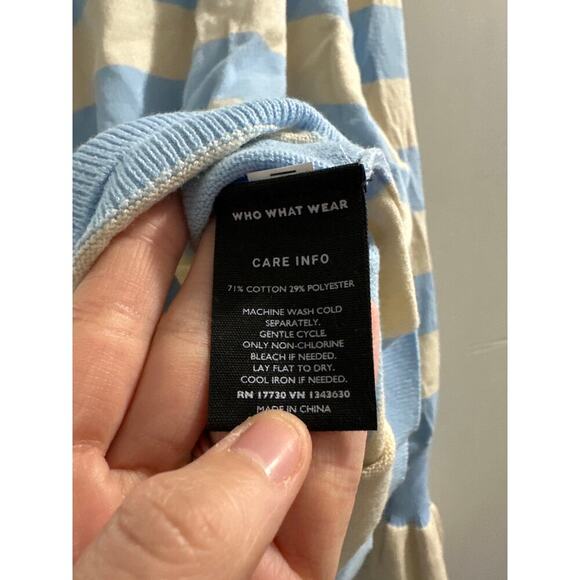 🔴Who What Wear Blue and white stripe long sleeve sweater size 1X - Picture 4 of 5